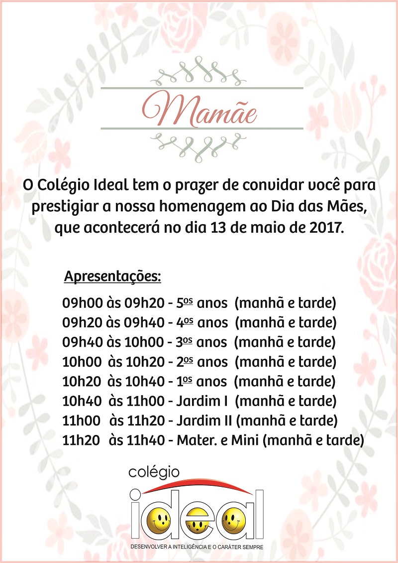 COMUNICADO DIA DAS MÃES